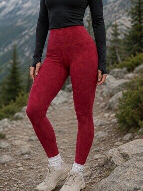 BuffBunny Red Camo High Rise Yoga Training Leggings | Sculpting Athletic Gym